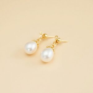 Pearl Drop Earrings — Gold
