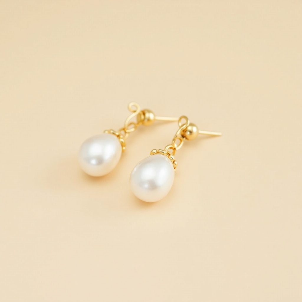 Pearl Drop Earrings — Gold