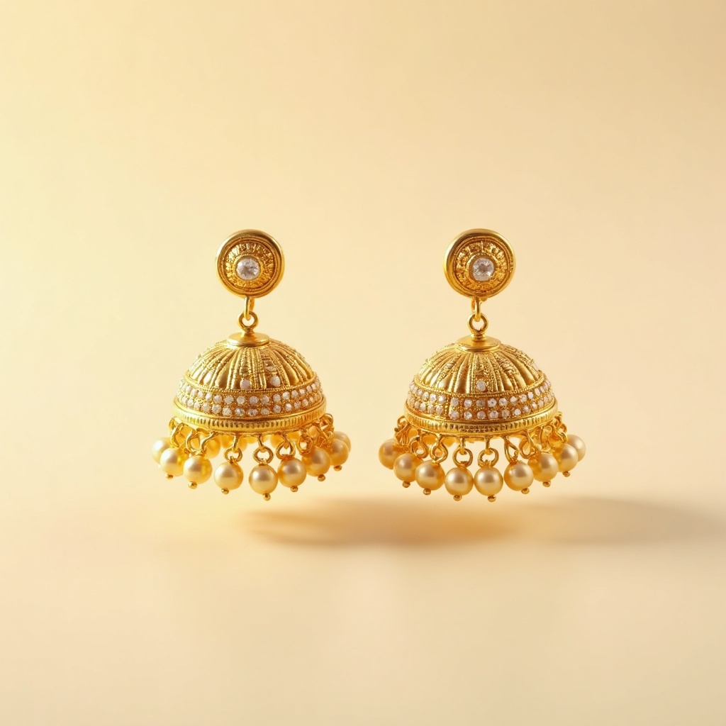 Traditional Gold Jhumka Earrings