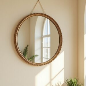 Round Antique Wall Mirror
