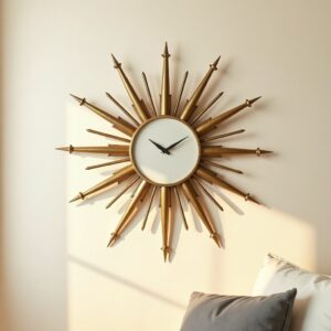 Vintage Sunburst Wall Clock