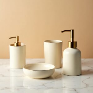 Ceramic Bath Accessory Set (4-Piece)
