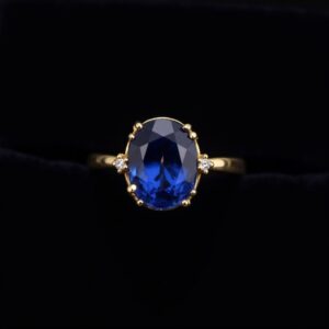 Sapphire Halo Gold Ring