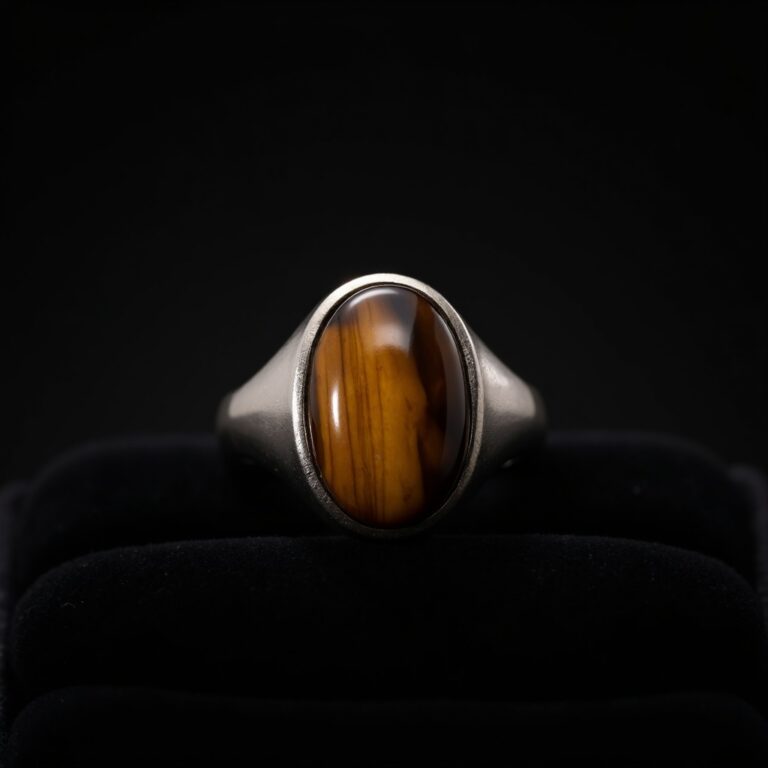 Tiger's Eye Titanium Band Ring No.2
