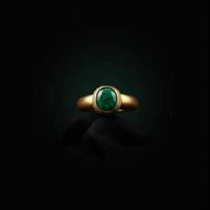 Malachite Gold Signet Ring No.5