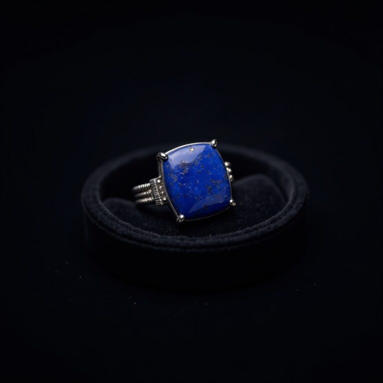 Lapis Lazuli Titanium Band Ring No.6