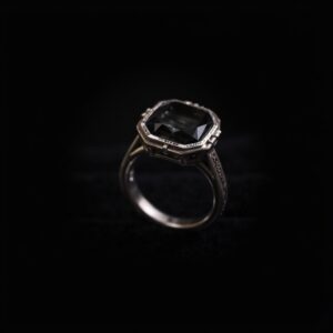 Smoky Quartz Titanium Ring No.8