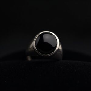 Obsidian Gold Signet Ring No.9