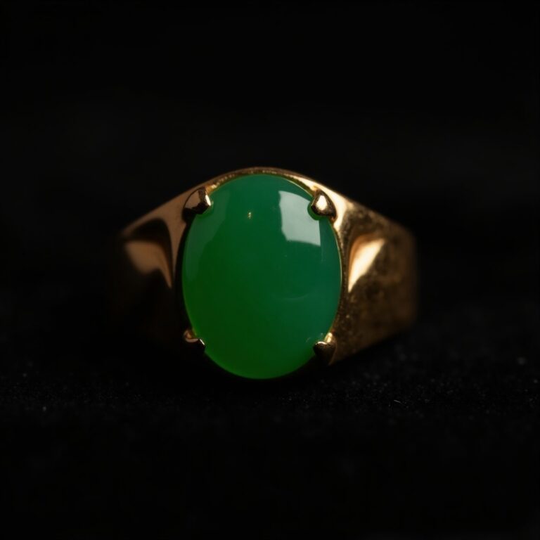 Jade Titanium Band Ring No.10