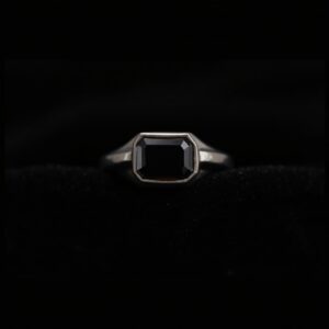 Black Spinel Gold Statement Ring No.15