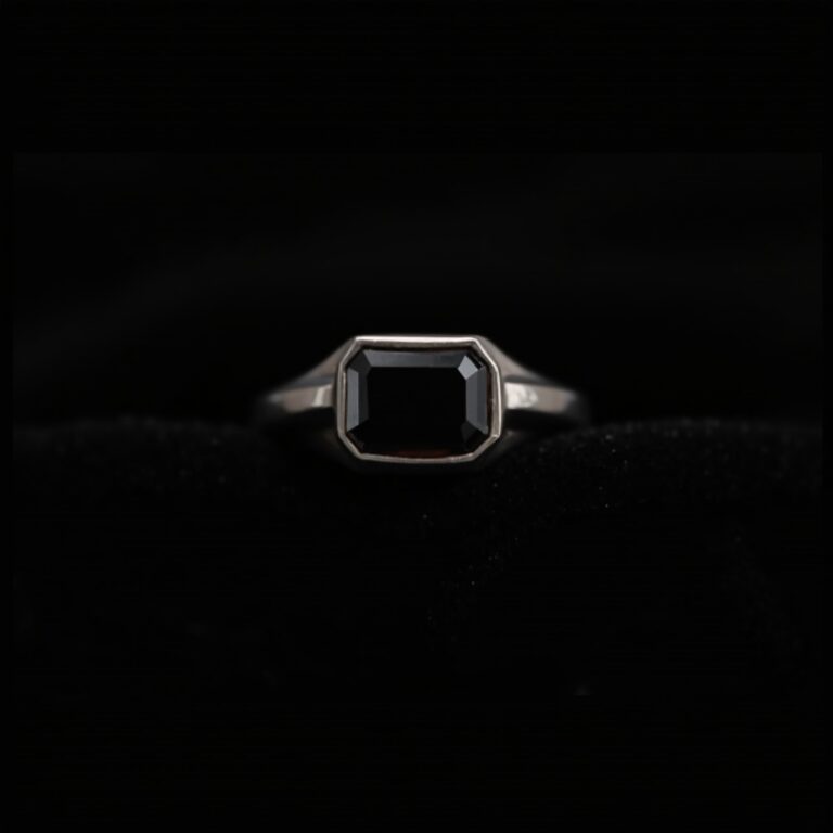 Black Spinel Gold Statement Ring No.15