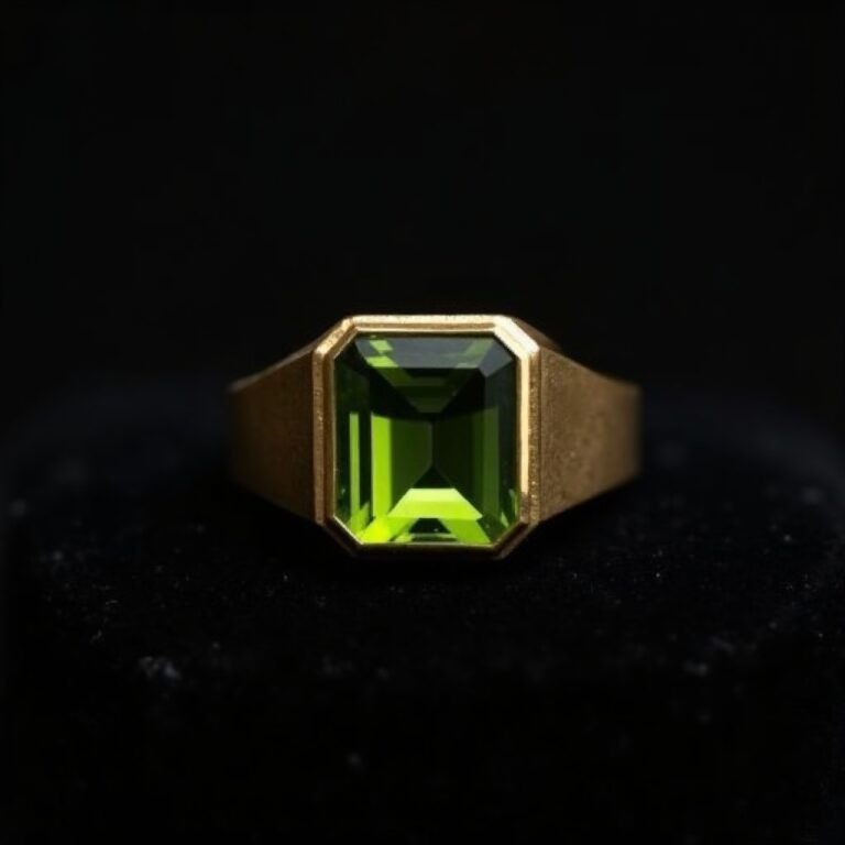 Malachite Gold Signet Ring No.25