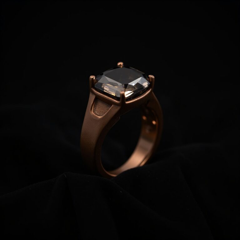 Smoky Quartz Titanium Ring No.28