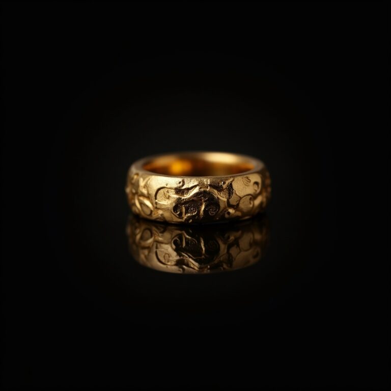 Hematite Gold Statement Ring No.43