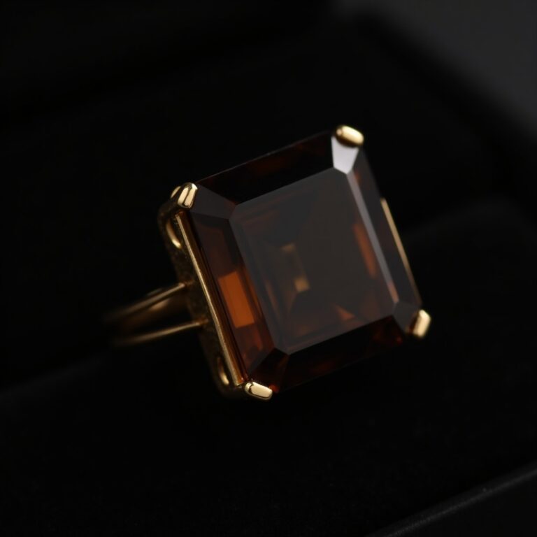 Smoky Quartz Titanium Ring No.48
