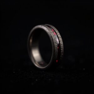 Onyx Diamond Titanium Band Ring No.58