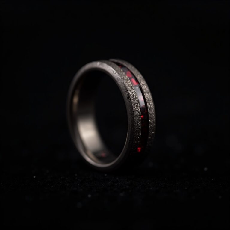 Onyx Diamond Titanium Band Ring No.58
