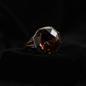 Black Spinel Gold Statement Ring No.95