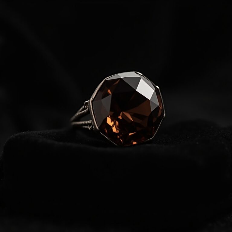 Black Spinel Gold Statement Ring No.95