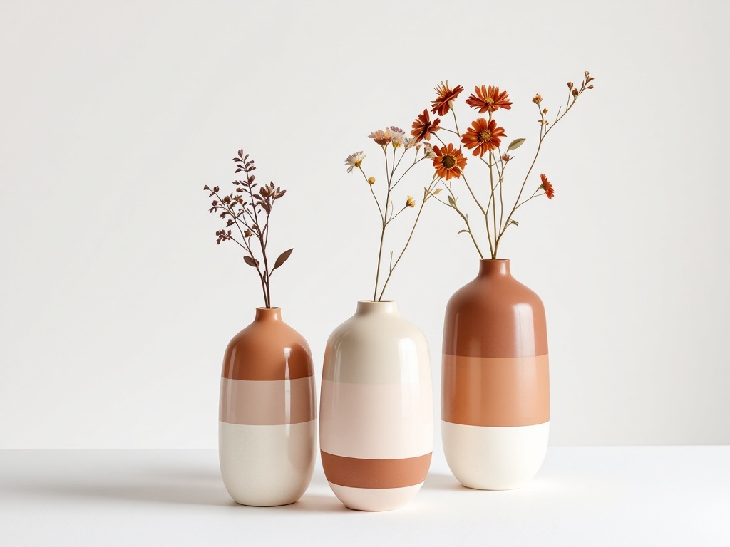 Ceramic Flower Vase Set (3 Pieces)