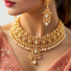Gold-Plated Bridal Necklace Set