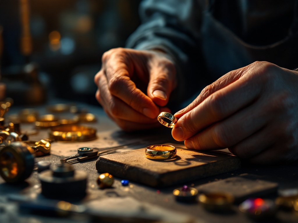 Jeweler crafting a ring