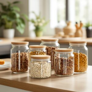 Airtight Glass Storage Jars (Set of 6)