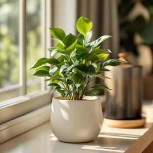 Ceramic Planter with Plant