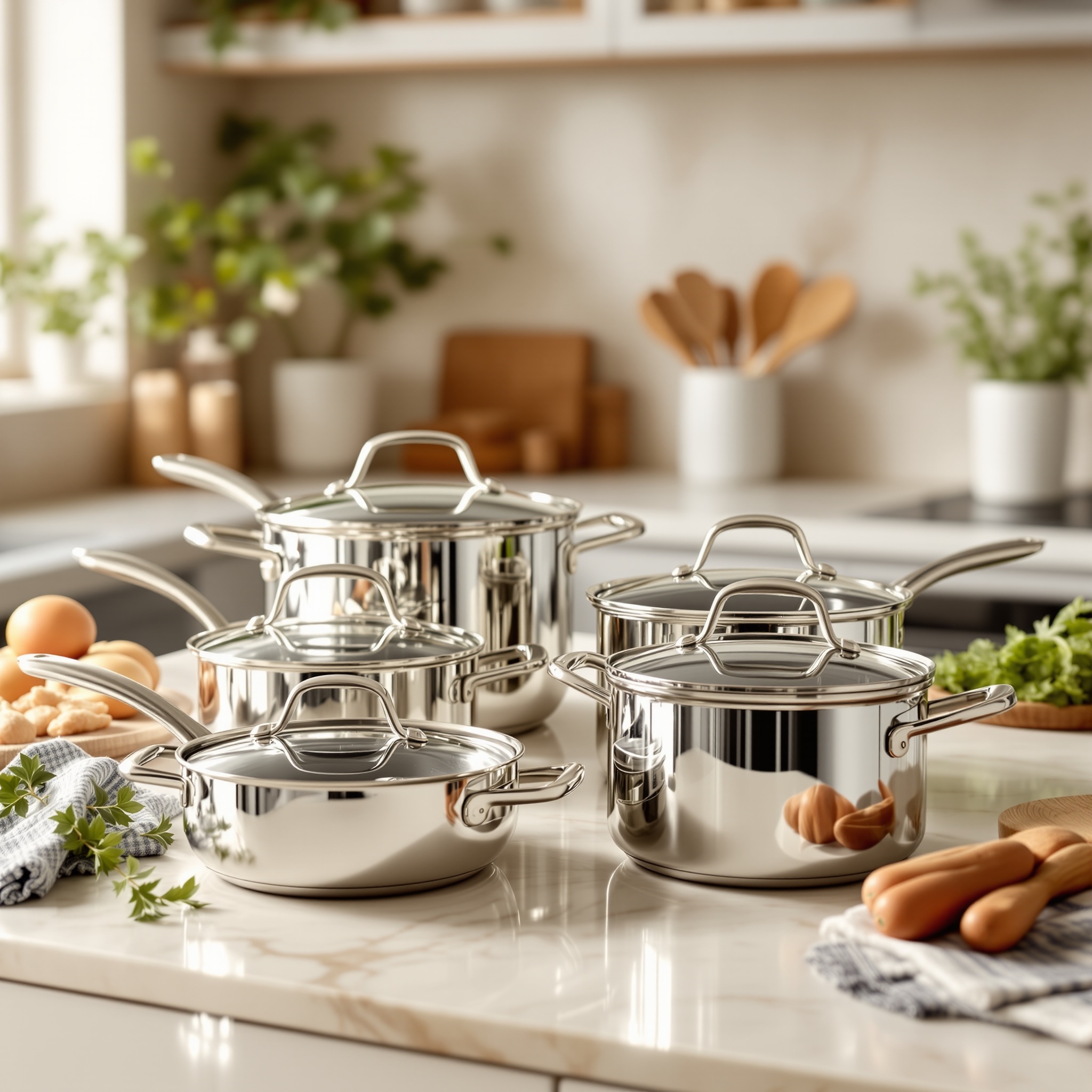 Stainless Steel Cookware Set (7 Pcs)