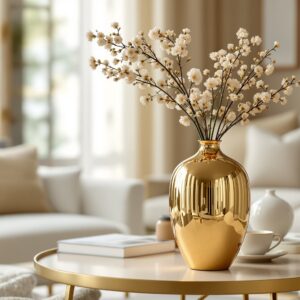 Ceramic Decorative Vase — Gold