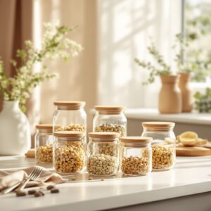 Airtight Glass Storage Jars (Set of 6)