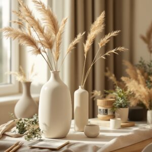 Tall Ceramic Vase — Cream