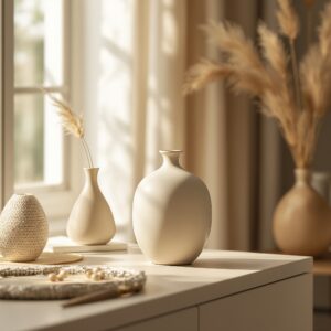 Ceramic Decorative Vase — Ivory