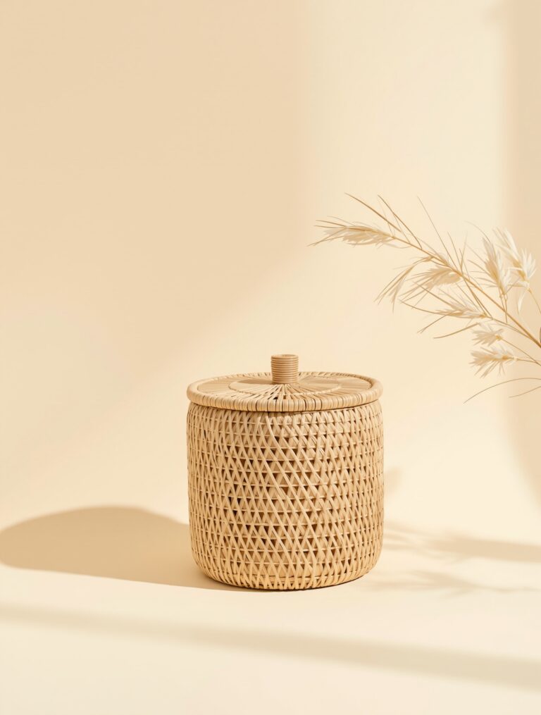 Rattan Lidded Box