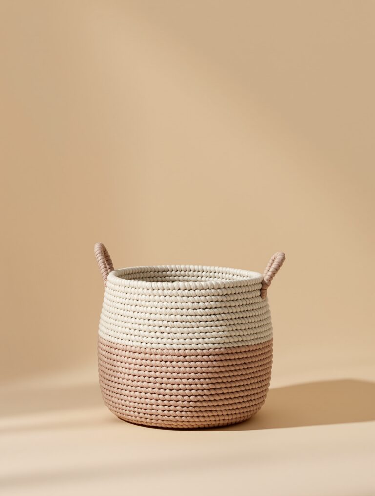 Braided Wool Floor Basket