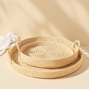 Palm Leaf Tray Set