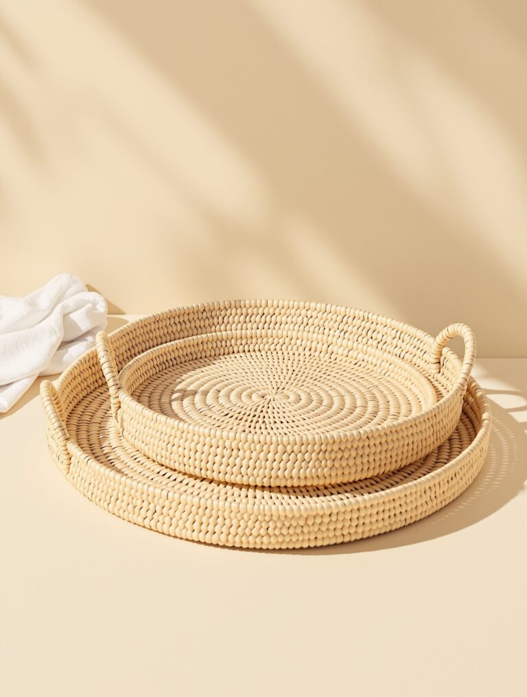 Palm Leaf Tray Set