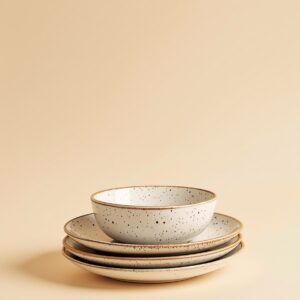 Speckled Stoneware Plate Set