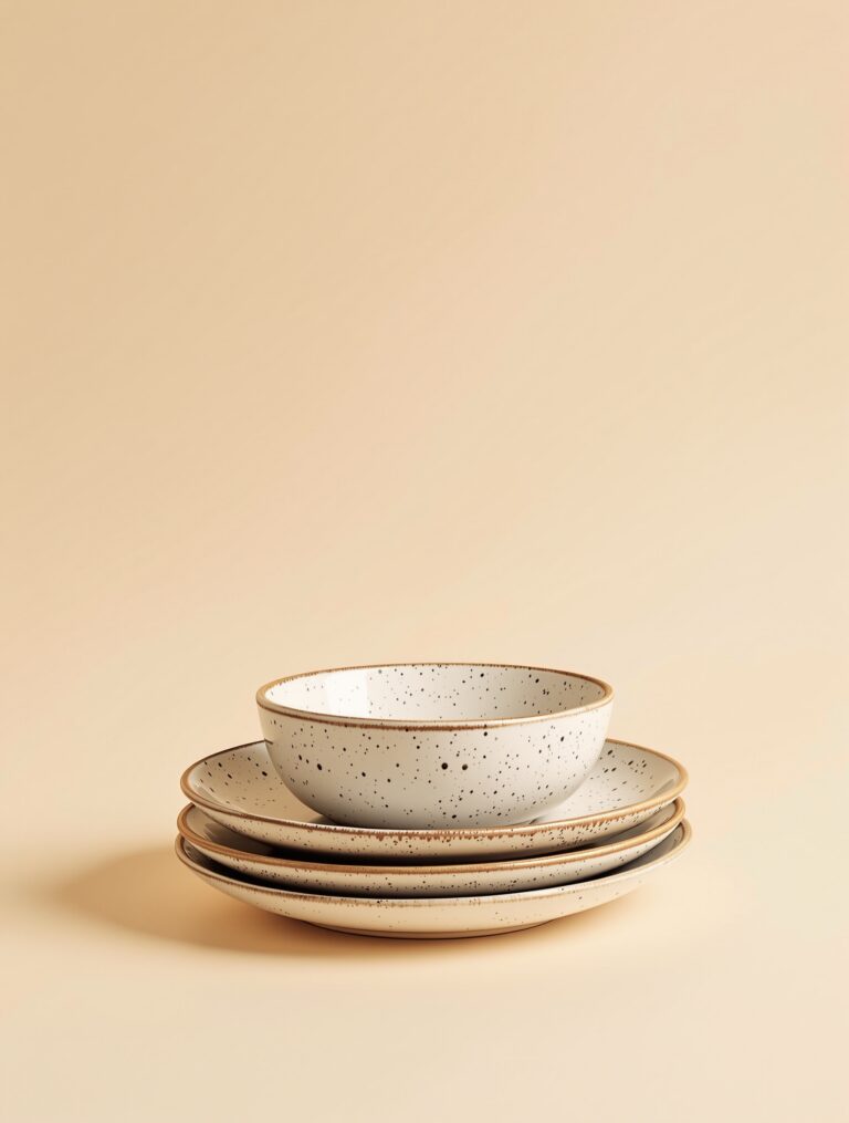 Speckled Stoneware Plate Set