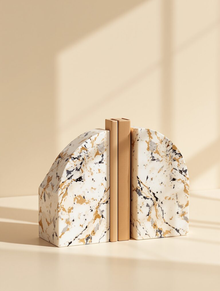 Travertine Bookend Pair