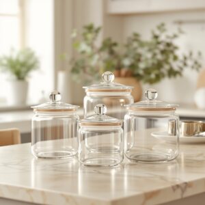 Round Glass Canister Set